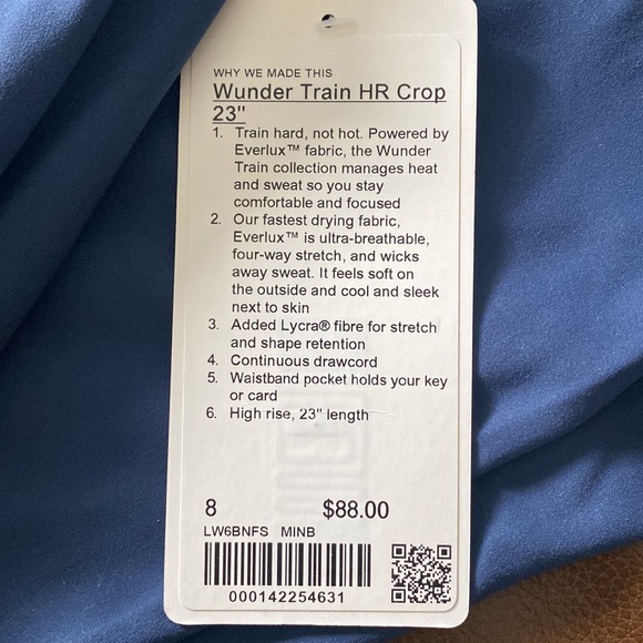 Brand New with Tag Lululemon Wunder Train Crop 23” - Picture 2 of 4